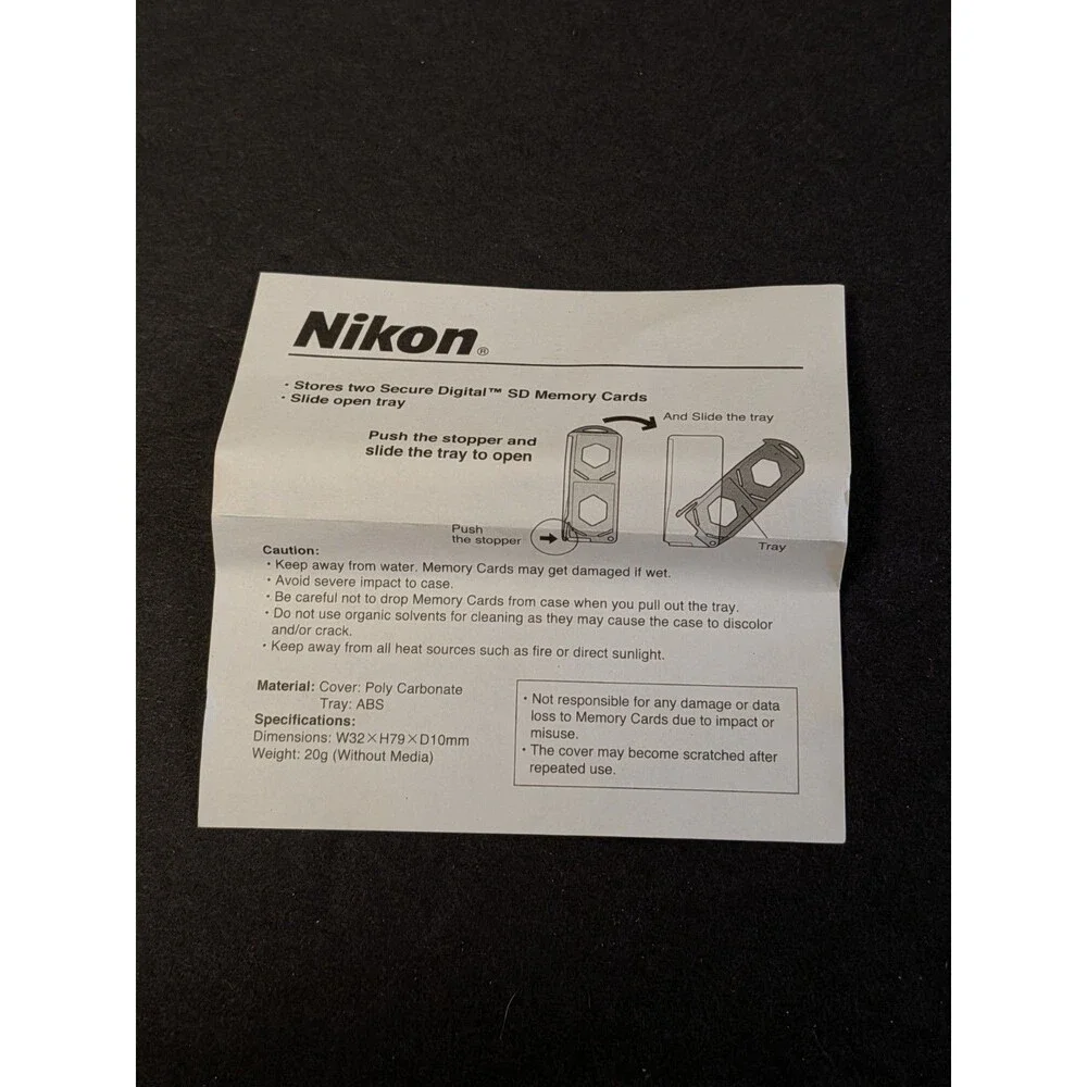 NIKON CAMERA SD CARD HOLDER HEAVY DUTY
